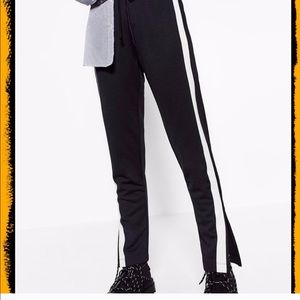 Zara Black track pants / dress pant with stripe