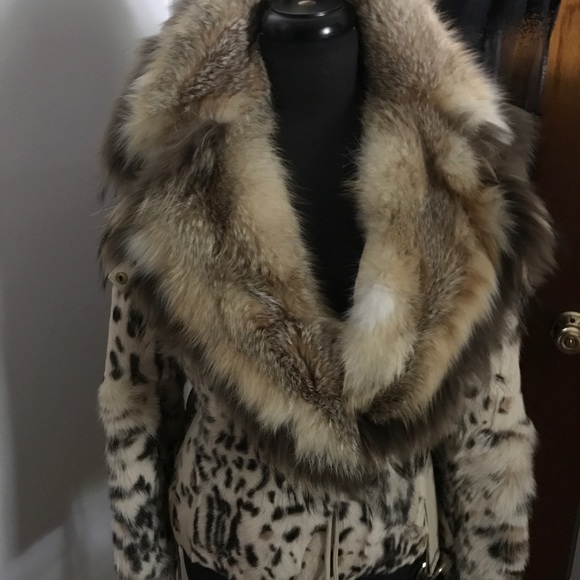 CACHE LuXurious Real Fur Faux Leopard Print - Picture 4 of 7