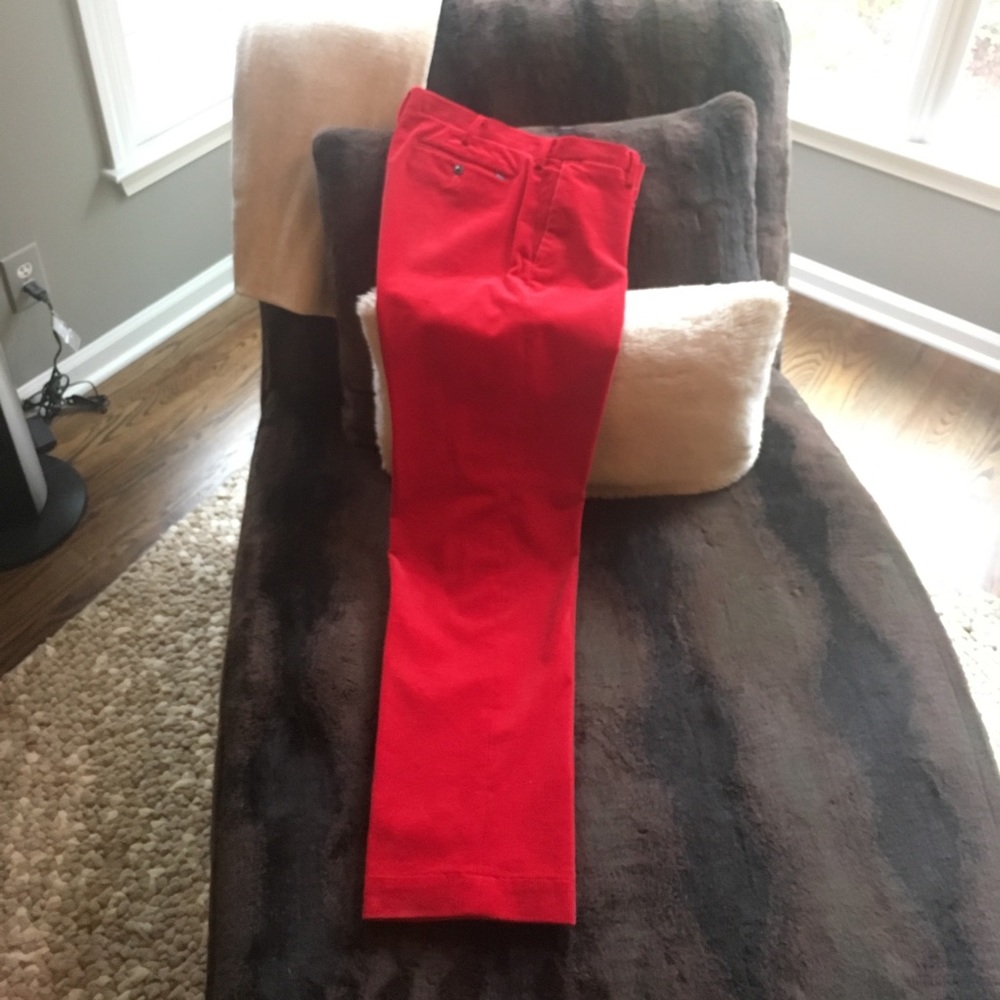 Ralph Lauren red corduroy slacks.  33/32.