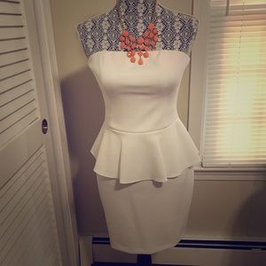 Cache white dress ,bridal shower, rehearsal dress