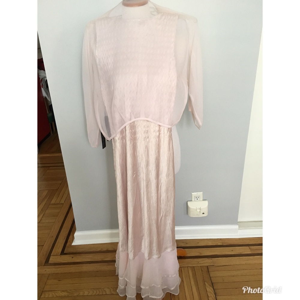 Komarov Beade Pleated Charmeuse Dress & Jacket - Picture 5 of 7
