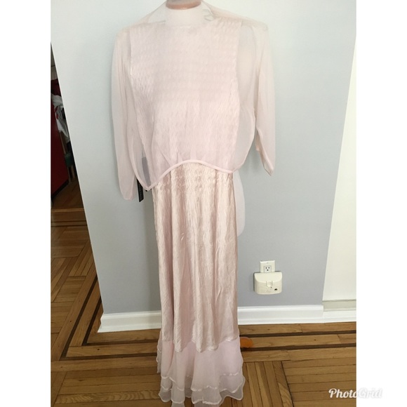 Komarov Beade Pleated Charmeuse Dress & Jacket - Picture 5 of 7