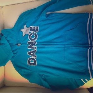 Blue and white Justice sweater