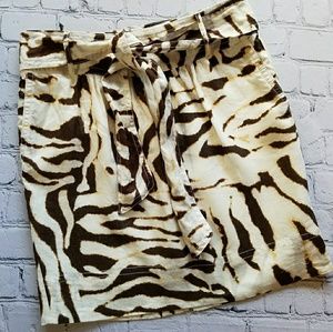 Banana Republic Tribal Print Belted Skirt Sz 10