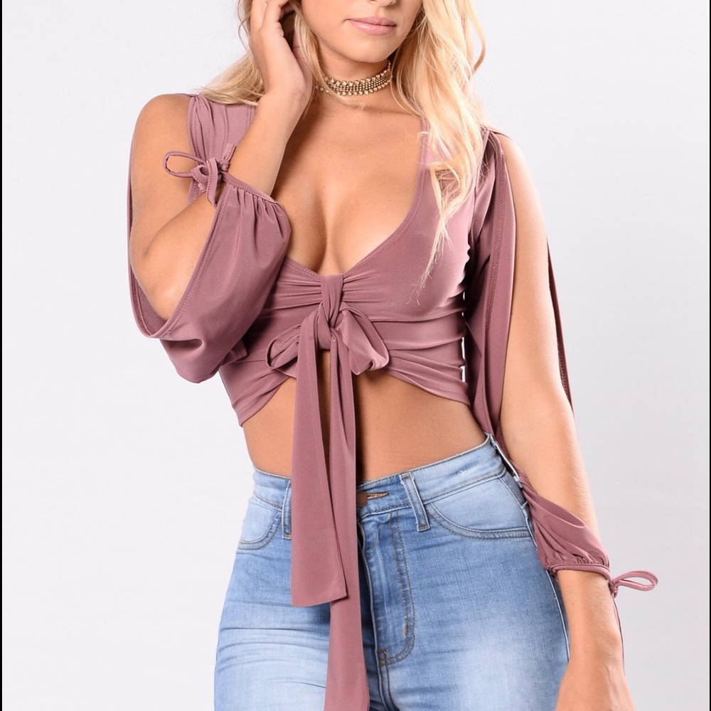 Mauve colored crop top
