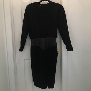 Suede and Leather Black Dress