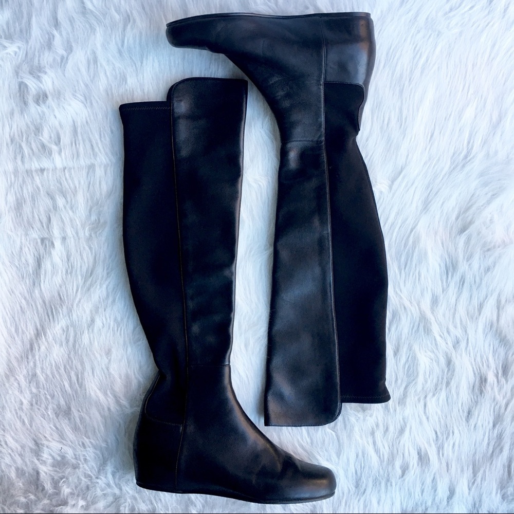 Stuart Weitzman Leather Over The Knee 5050 Boots - Picture 2 of 7