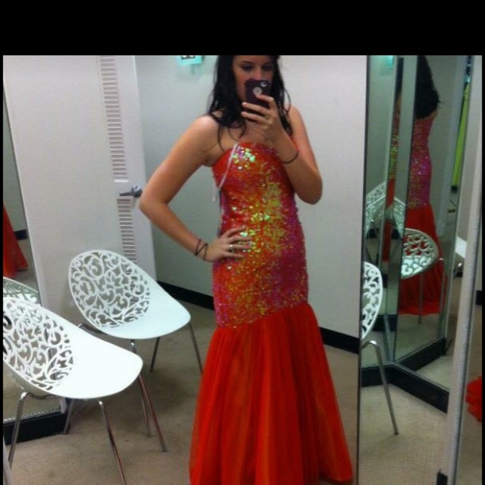 Orange mermaid gown