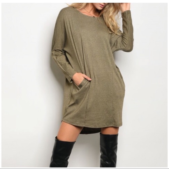 Olive Tunic Dress - Picture 2 of 3