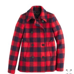 Perfect condition JCrew buffalo plaid peacoat
