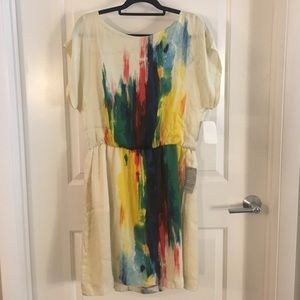 Painterly dress with pockets!!