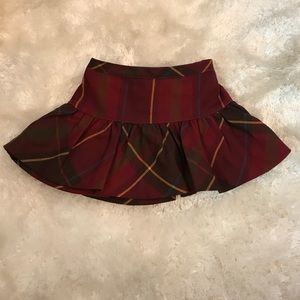 Ralph Lauren plaid 100% wool ruffle skirt