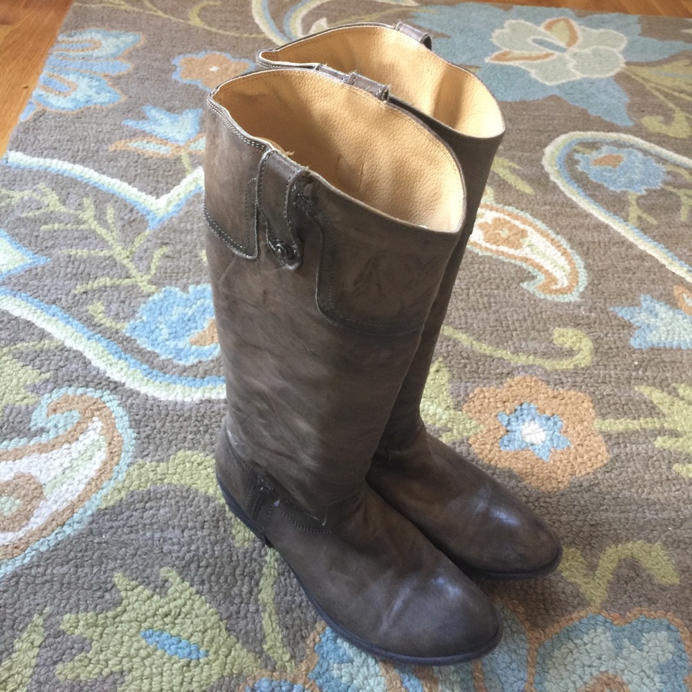 Frye Carson pull tall boots in Vintage grey