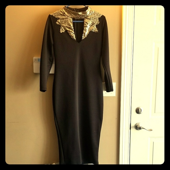 Black Midi Dress - Picture 1 of 3