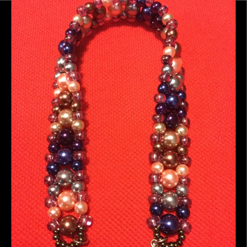 Glass Pearl Beaded Bracelet 7 ( Mixed Color )