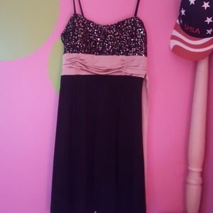 Black dress with gold sparkles