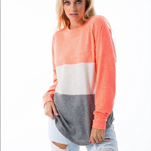 🖤LAST ONE 🖤Neon Coral sweater - Picture 2 of 7