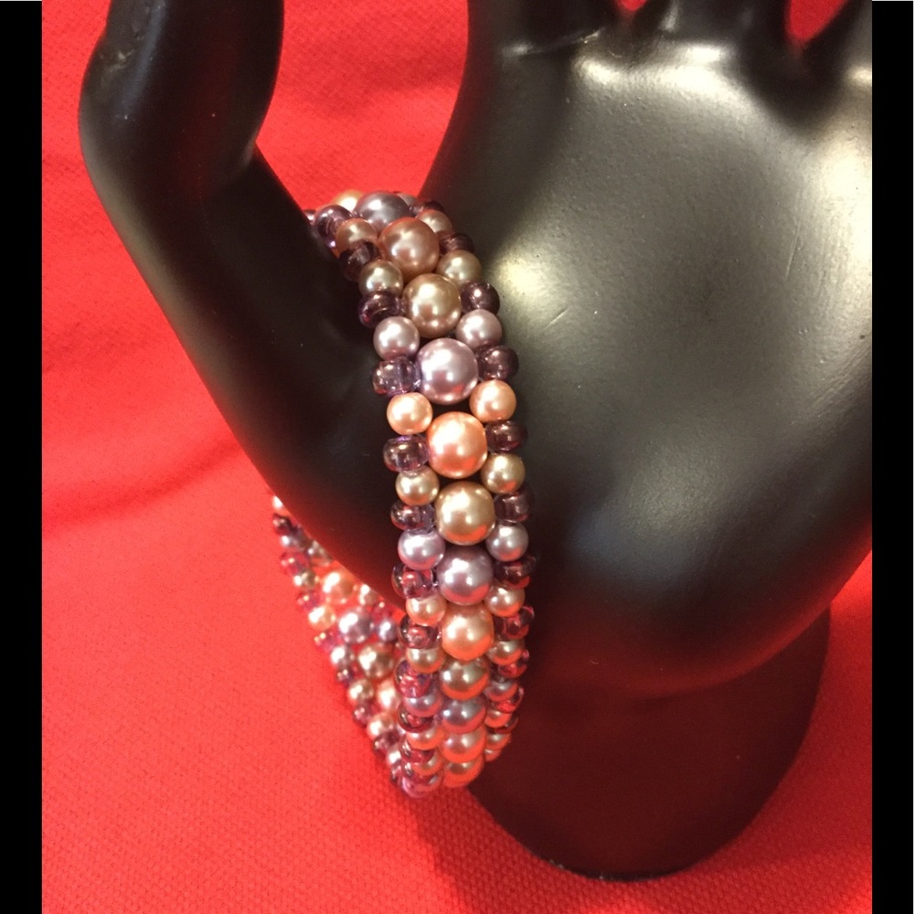 Glass Pearl Beaded Bracelet 8 ( Mixed Color )