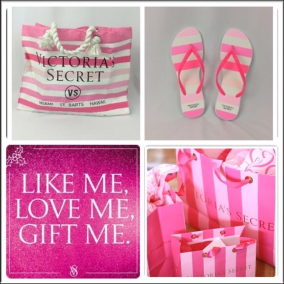 New Victoria's Secret beach tote & flip flop set - Picture 3 of 5