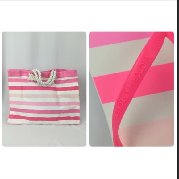 New Victoria's Secret beach tote & flip flop set - Picture 4 of 5