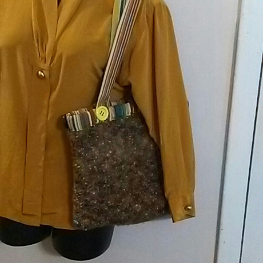 Handcrafted Boho Felted/Fabric Tote Bag