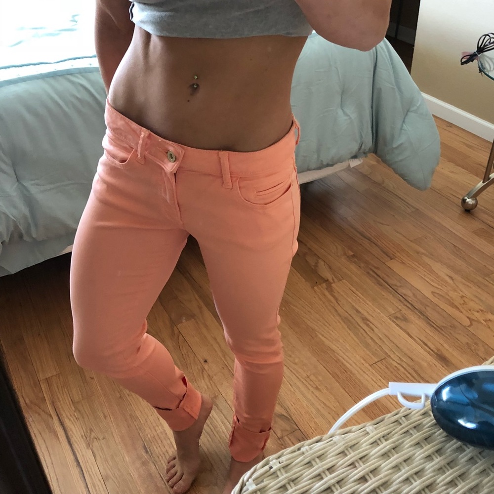 ❤️❤️ZARA BASIC peach stretchy skinny jeans ❤️❤️❤️