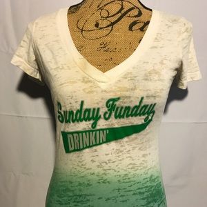 Sunday Funday Drinking Women’s Ombré Tee Shirt