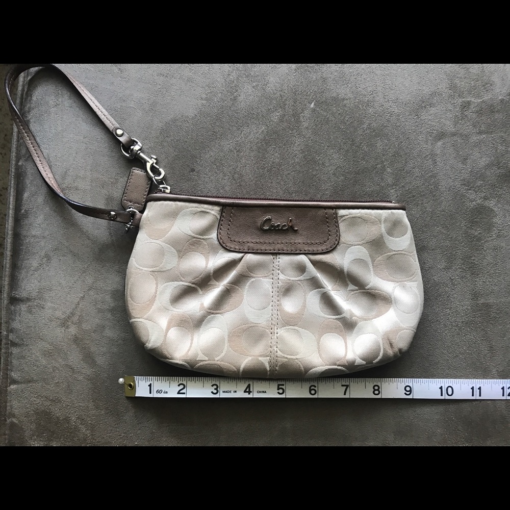 Coach gold wristlet