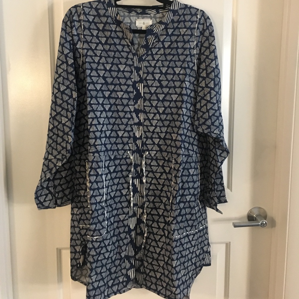 Geometric print dress/kimono