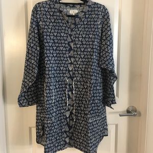 Geometric print dress/kimono