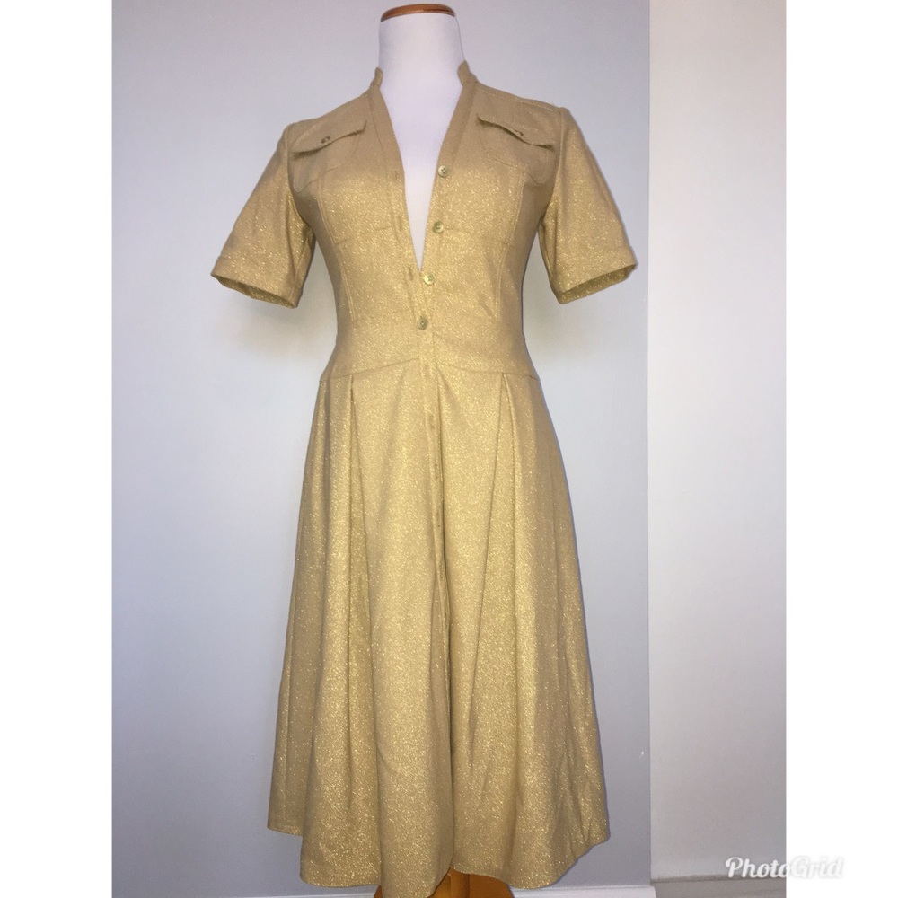 Kay Unger Sparkly Gold Dress