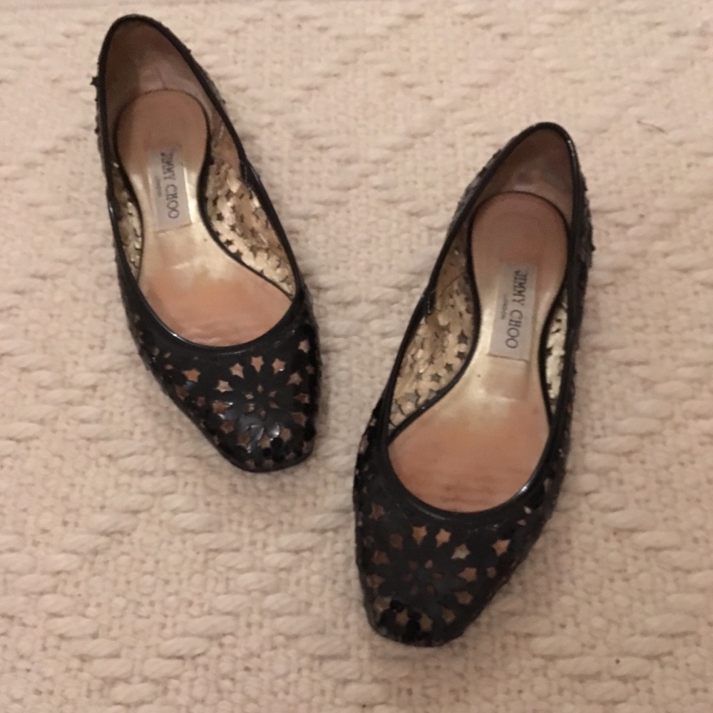 Jimmy Choo cut out ballerina shoe