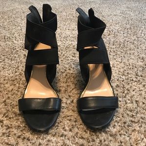 Jessica Simpson Black Wedge Heels
