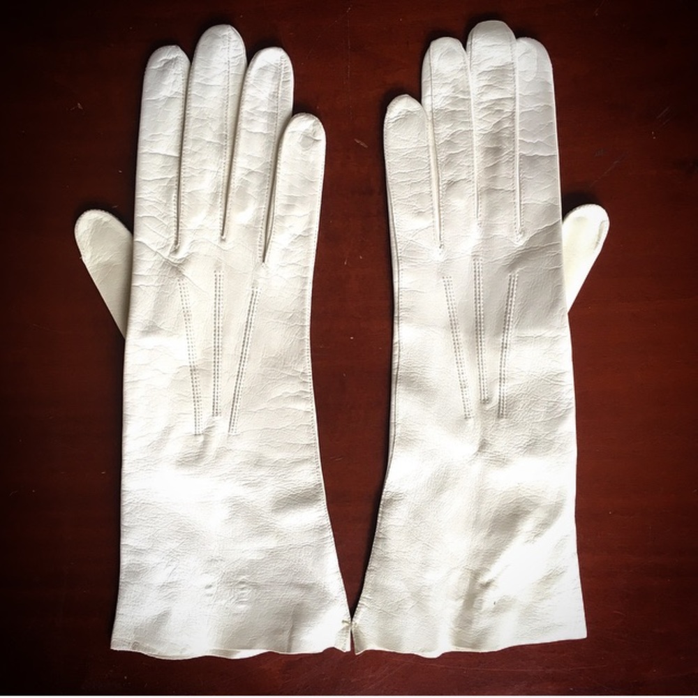 Vtg white leather gloves Made in West Germany NWOT