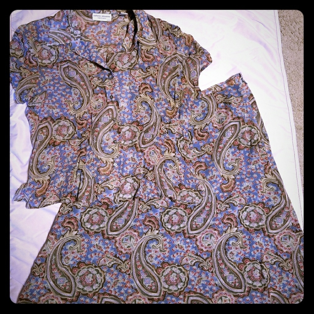 Valerie Steven blouse and skirt set