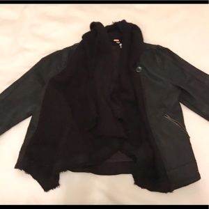 Free people black denim Moto jacket