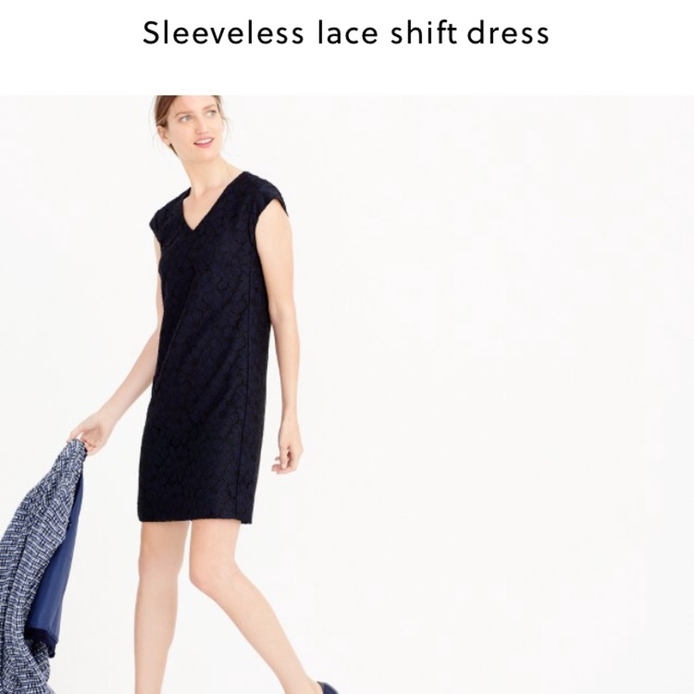 Jcrew Sleeveless Lace Shift Dress