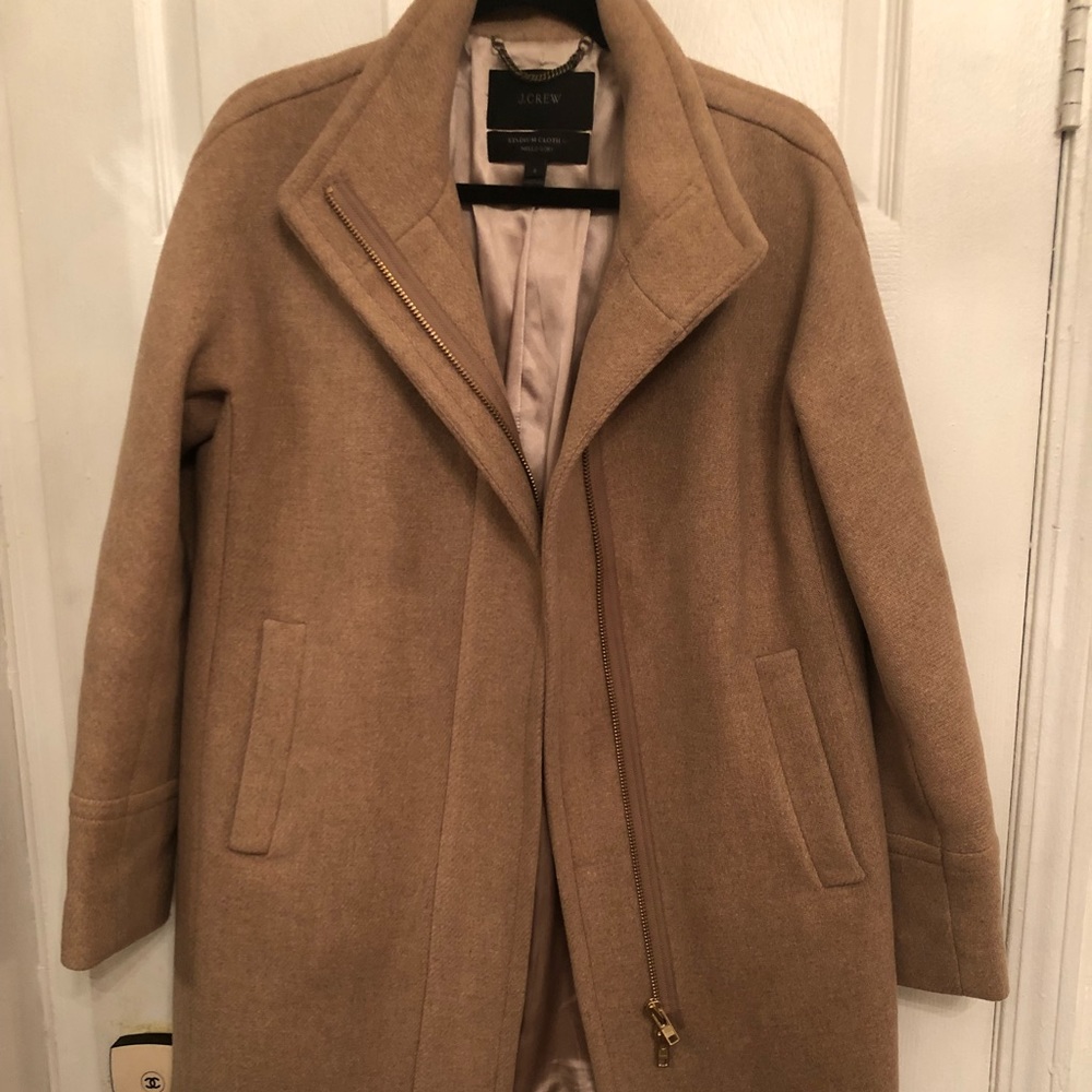J. Crew Camel Cocoon Coat with Gold Hardware Sz 6