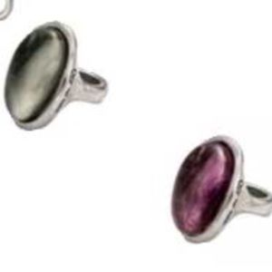 Uno De 50 Gray/Silver Resin Statement Ring