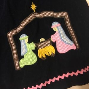 Navy appliqué Christmas dress 5t