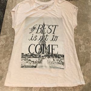 Paris screen tee, light pink, glitter script