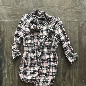Long plaid button up.