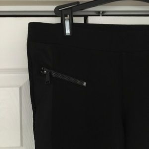Express Black Leggings with Faux Leather Accents