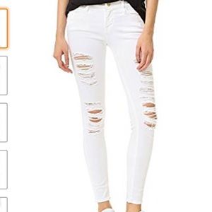 NWOT Frame Le Color Rip Skinny Jeans Blanc