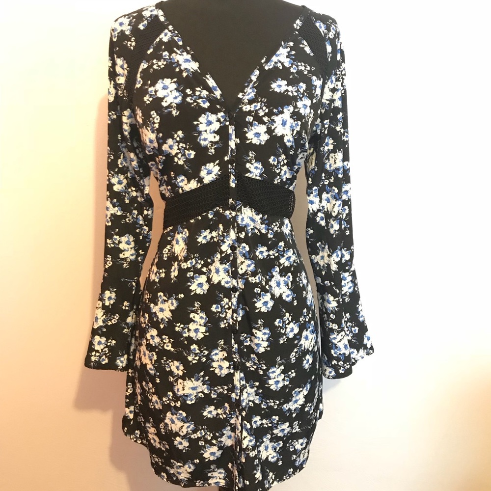 Bell Sleeve Floral Dress