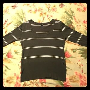 H&M Olive Striped sweater Size 14