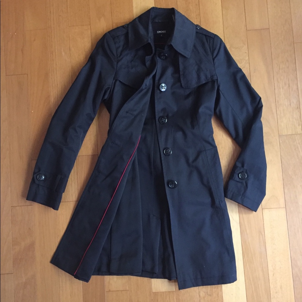 DKNY Black Trench Coat