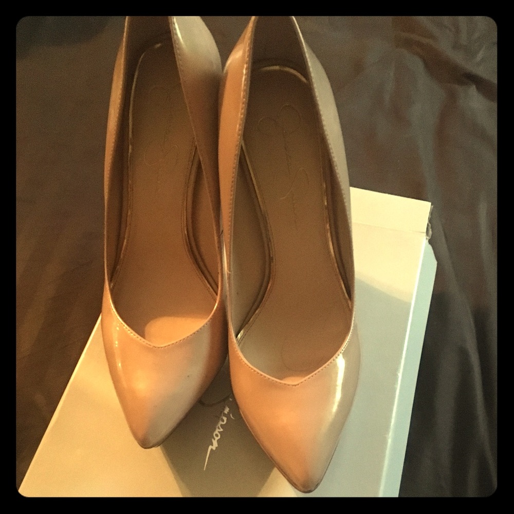 Jessica Simpson Nude Platform Heels