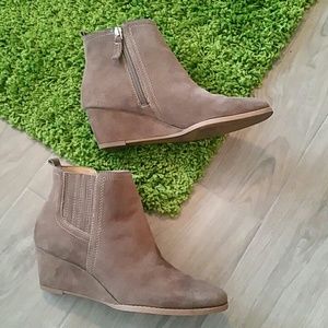Franco Sarto suede wedge booties