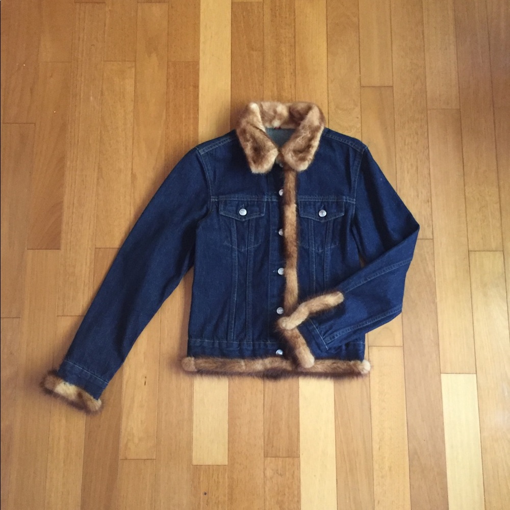 Denim & Fur Short Jean Jacket